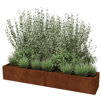 Bac à plantes en acier corten Texas xxl 200 x 40 cm