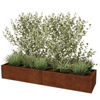 Bac à plantes en acier corten Texas xxl 200 x 50 cm