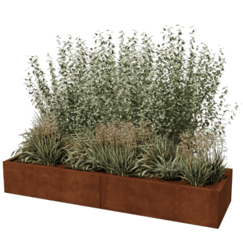Jardinière en acier corten Texas xxl 200 x 60 cm