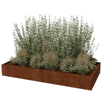 Jardinière en acier corten Texas xxl 240 x 120 cm