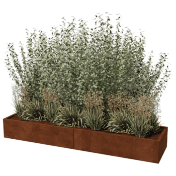 Bac à plantes en acier corten Texas xxl 240 x 60 cm