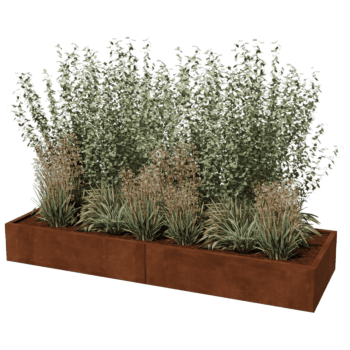 Bac à plantes en acier corten Texas xxl 240 x 80 cm