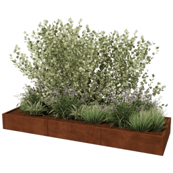 Bac à plantes en acier corten Texas xxl 300 x 100 cm