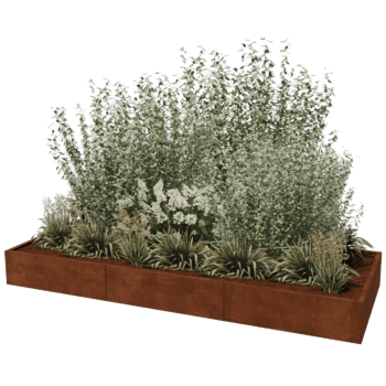 Jardinière en acier corten Texas xxl 300 x 120 cm