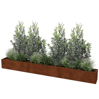 Jardinière en acier corten Texas xxl 300 x 30 cm