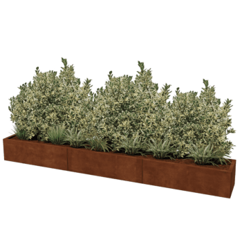 Jardinière en acier corten Texas xxl 300 x 40 cm