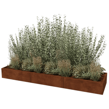 Jardinière en acier corten Texas xxl 300 x 80 cm