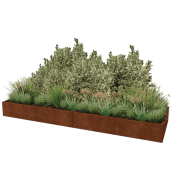 Jardinière en acier corten Texas xxl 320 x 100 cm
