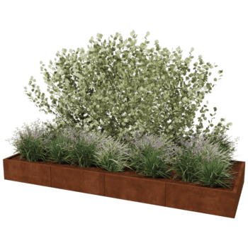 Jardinière en acier corten Texas xxl 320 x 120 cm