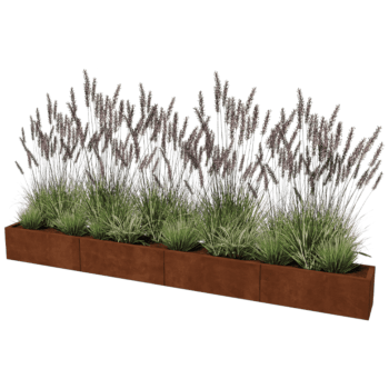 Jardinière en acier corten Texas xxl 320 x 30 cm