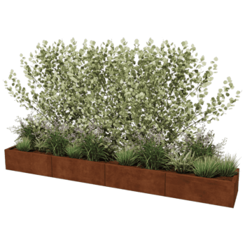 Jardinière en acier corten Texas xxl 320 x 50 cm