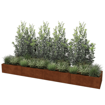 Jardinière en acier corten Texas xxl 320 x 60 cm