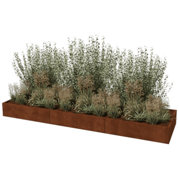 Jardinière en acier corten Texas xxl 360 x 100 cm