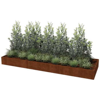 Jardinière en acier corten Texas xxl 360 x 120 cm