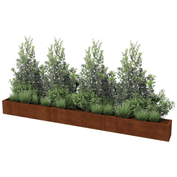 Jardinière en acier corten Texas xxl 360 x 30 cm