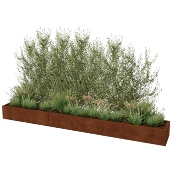 Jardinière en acier corten Texas xxl 360 x 50 cm