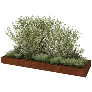 Jardinière en acier corten Texas xxl 400 x 120 cm