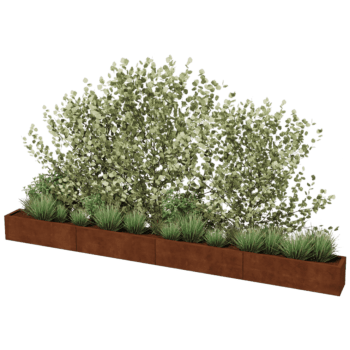 Jardinière en acier corten Texas xxl 400 x 30 cm