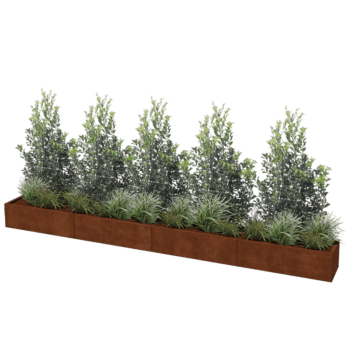 Jardinière en acier corten Texas xxl 400 x 40 cm
