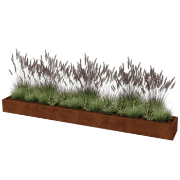 Jardinière en acier corten Texas xxl 400 x 50 cm