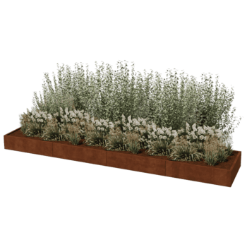 Jardinière en acier corten Texas xxl 480 x 100 cm