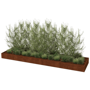 Jardinière en acier corten Texas xxl 480 x 120 cm
