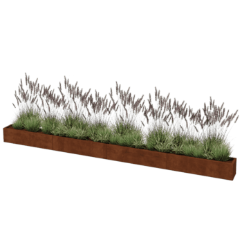 Jardinière en acier corten Texas xxl 480 x 30 cm
