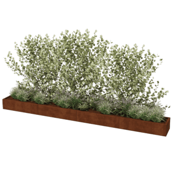 Jardinière en acier corten Texas xxl 480 x 50 cm