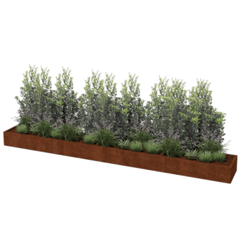 Jardinière en acier corten Texas xxl 480 x 60 cm