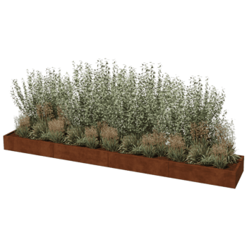 Jardinière en acier corten Texas xxl 480 x 80 cm