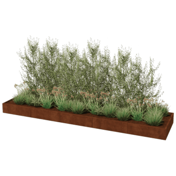 Jardinière en acier corten Texas xxl 500 x 120 cm