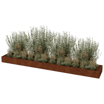 Jardinière en acier corten Texas xxl 500 x 80 cm