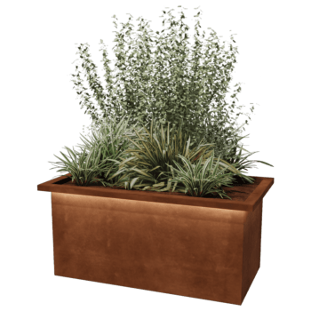 Bac à plantes en acier Corten Alabama avec LED 100 x 50 x 50 cm