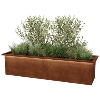 Bac à plantes en acier Corten Alabama avec LED 200 x 50 x 50 cm