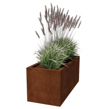 Bac à plantes soudée en acier corten Montana 120 x 50 x 50 cm