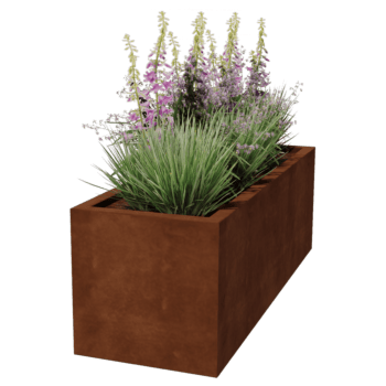 Bac à plantes soudée en acier corten Montana 150 x 50 x 50 cm