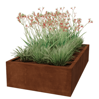 Bac à plantes soudée en acier corten Montana 200 x 100 x 40 cm