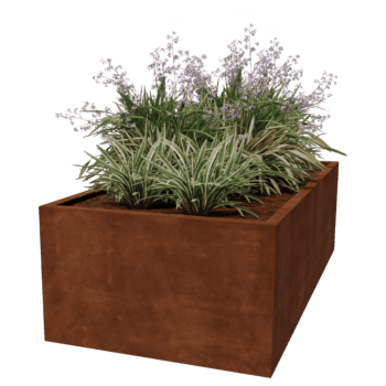 Bac à plantes soudée en acier corten Montana 200 x 100 x 60 cm