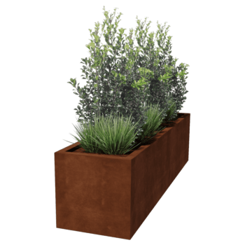 Bac à plantes soudée en acier corten Montana 200 x 50 x 50 cm