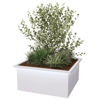 Bac à plantes en acier thermolaqué Alabama avec LED 100 x 100 x 50 cm