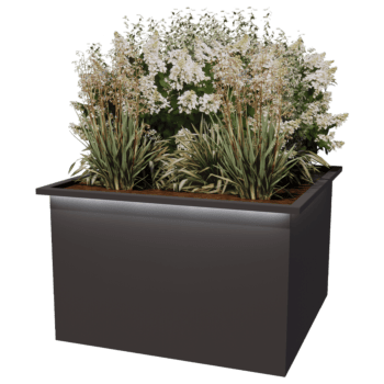 Bac à plantes en acier thermolaqué Alabama avec LED 120 x 120 x 80 cm