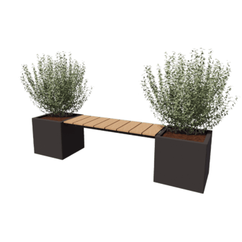 Jardinière en acier peint par poudrage avec banc Vegas Miami