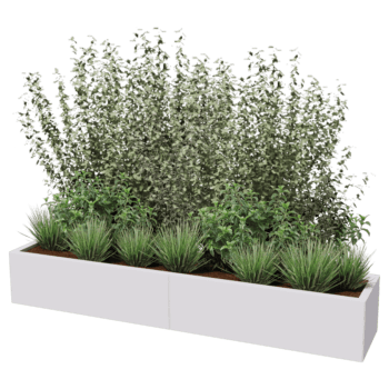 Bac à plantes en acier thermolaqué Texas xxl 200 x 40 cm
