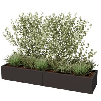 Bac à plantes en acier thermolaqué Texas xxl 200 x 50 cm