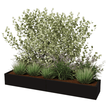 Jardinière en acier thermolaqué Texas xxl 240 x 50 cm