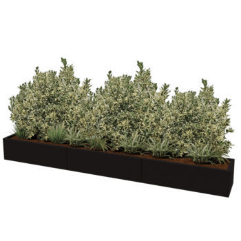 Jardinière en acier thermolaqué Texas xxl 300 x 40 cm