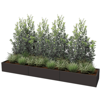 Bac à plantes en acier thermolaqué Texas xxl 300 x 60 cm