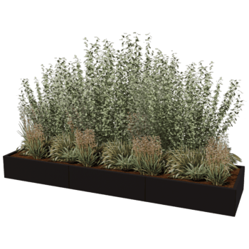 Jardinière en acier thermolaqué Texas xxl 300 x 80 cm