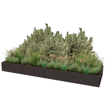 Jardinière en acier thermolaqué Texas xxl 320 x 100 cm
