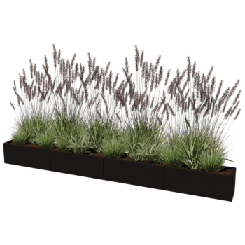 Jardinière en acier thermolaqué Texas xxl 320 x 30 cm